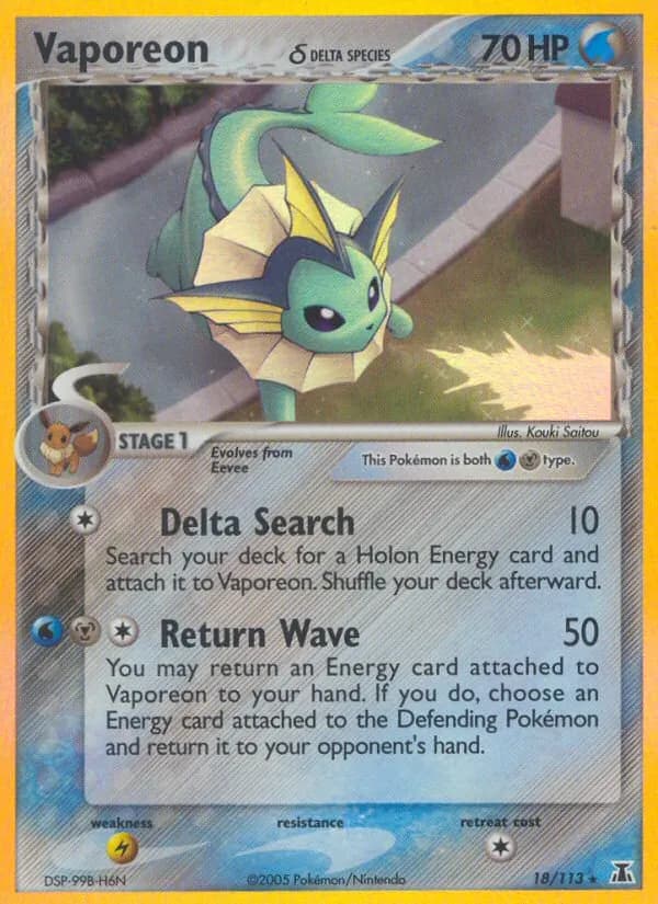 Vaporeon δ card image
