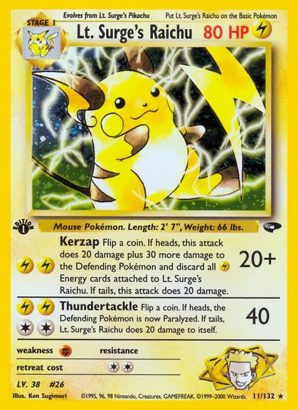 Lt. Surge's Raichu card image