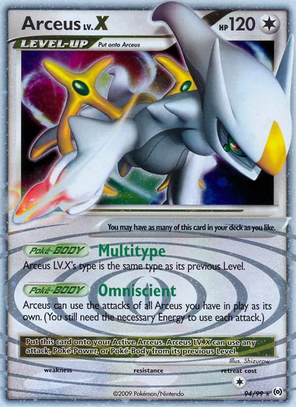 Arceus LV.X card image