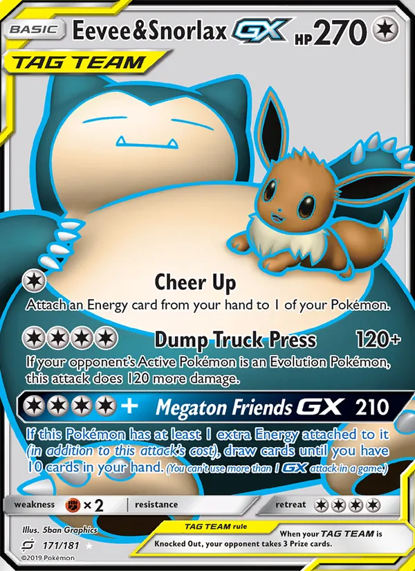 Eevee & Snorlax GX card image