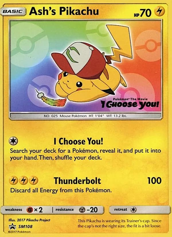 Ash's Pikachu card image