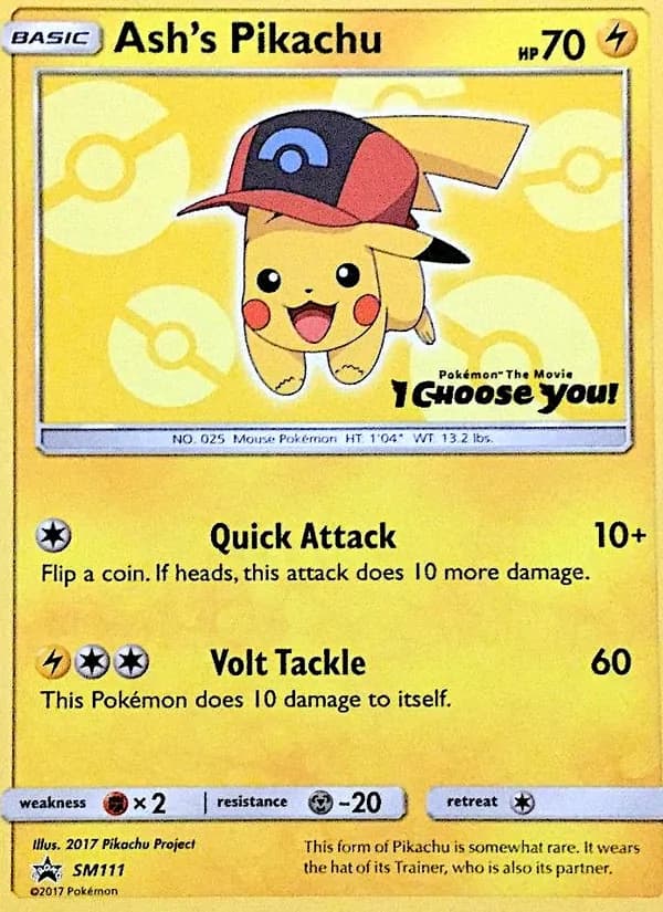 Ash's Pikachu card image