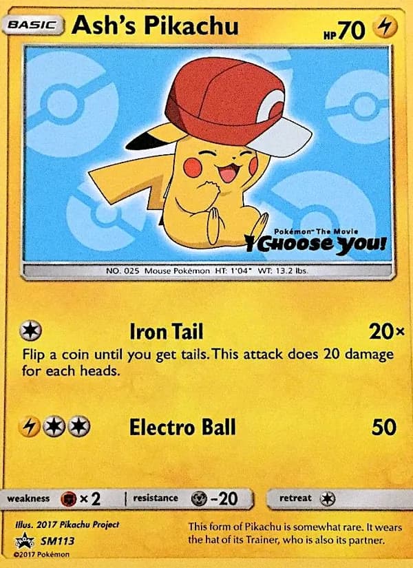 Ash's Pikachu card image